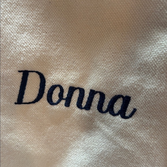 Vintage LL Bean Canvas Tote with Navy Trim zip close LARGE - Picture 2 of 16